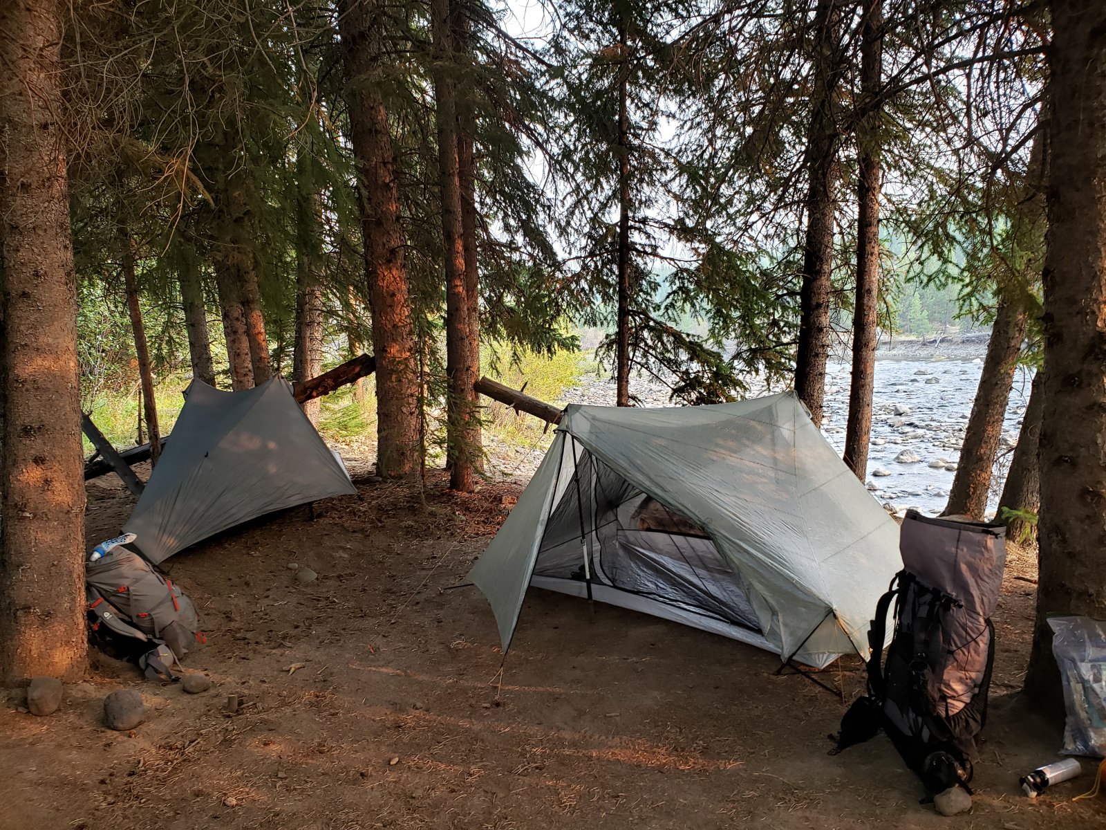 Camp was a very well worn spot along the Lamar River w/ nice tree cover - a pretty standard Yellowstone NP site.