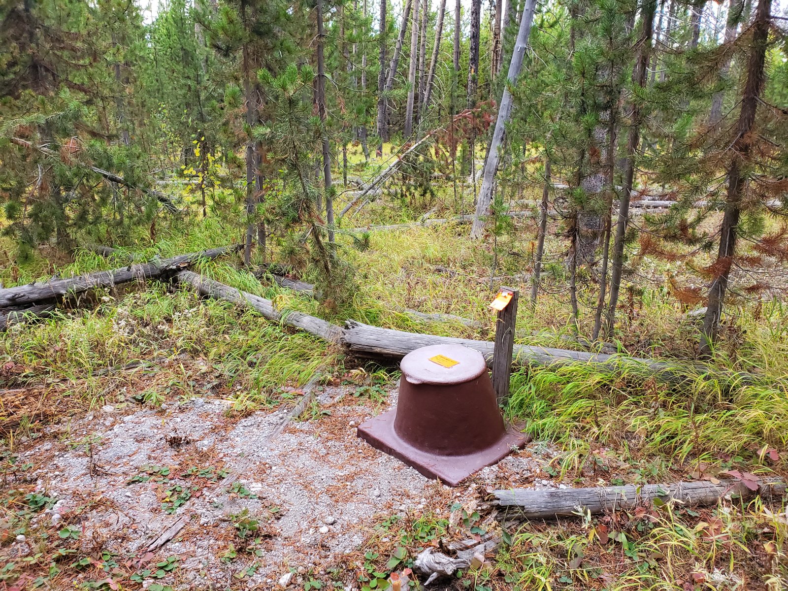 A privy! Heart Lake is a pretty popular backpacking destination, but 
despite the accommodations we didn't see any sign of another human 
being. Hiking later in the season definitely has its benefits.