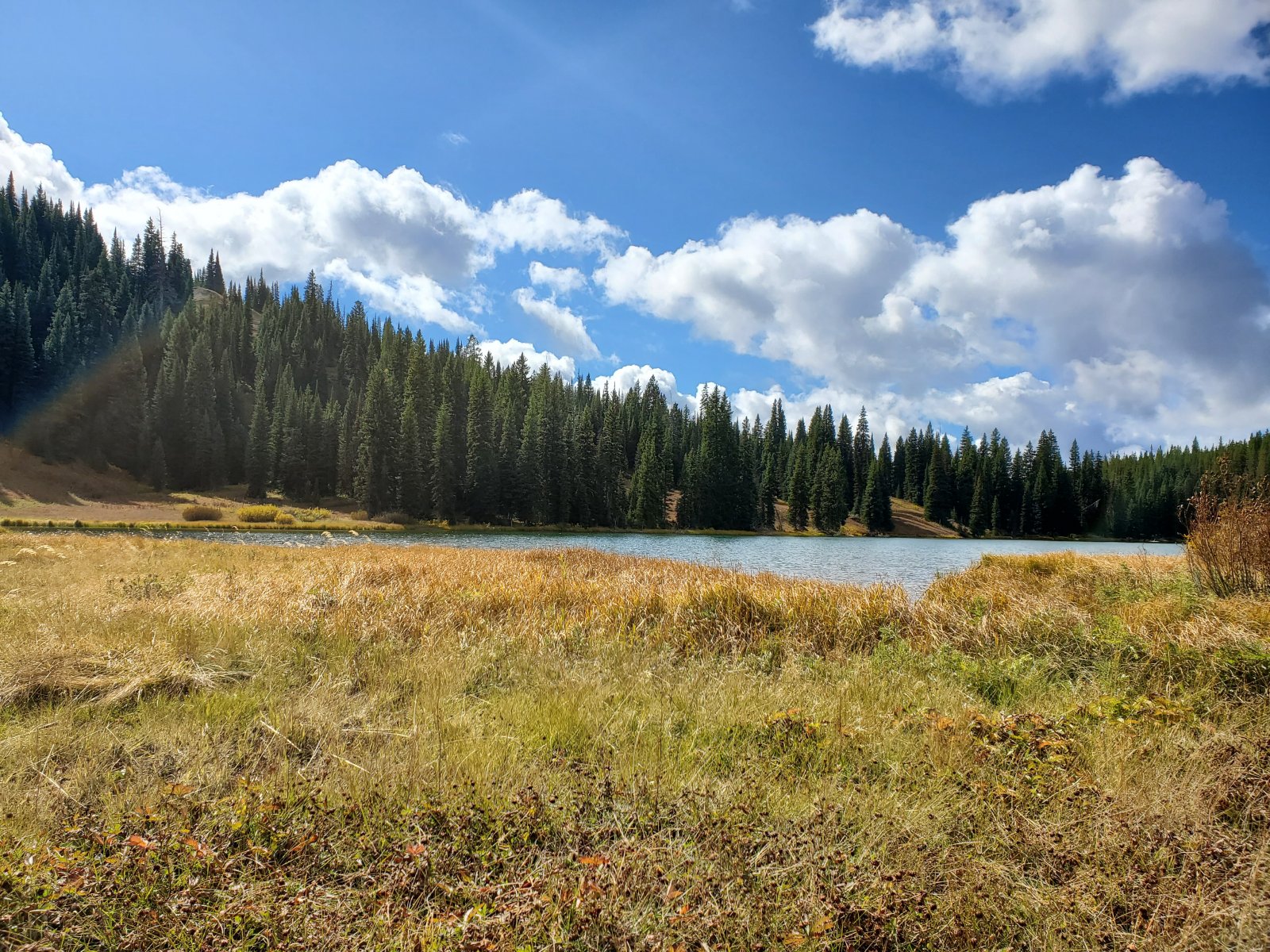 Took a quick lunch break at Basin Creek Lake.