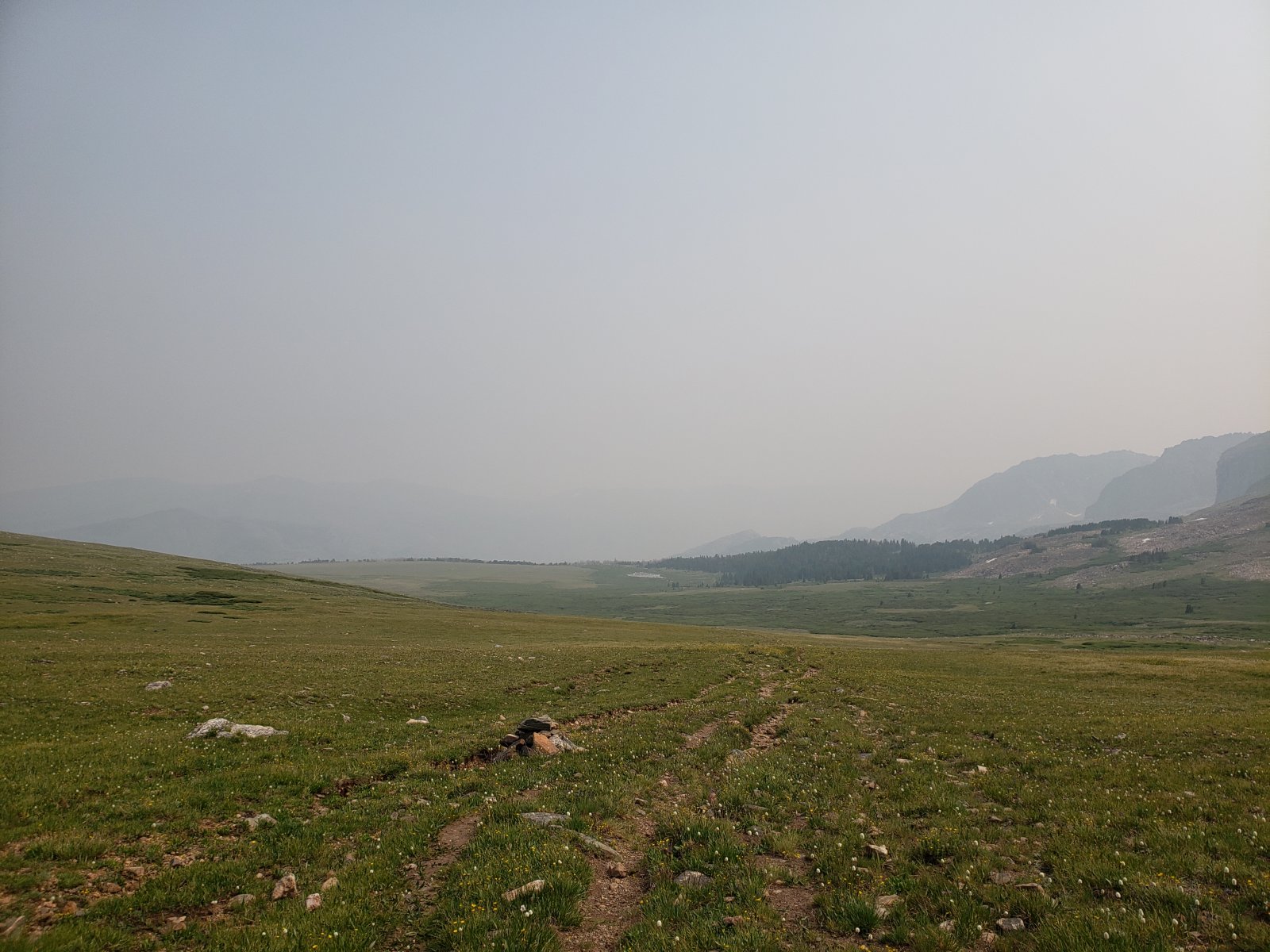 Back on Goat Flat and the smoke just continues to get worse - I could smell it pretty strongly at this point.