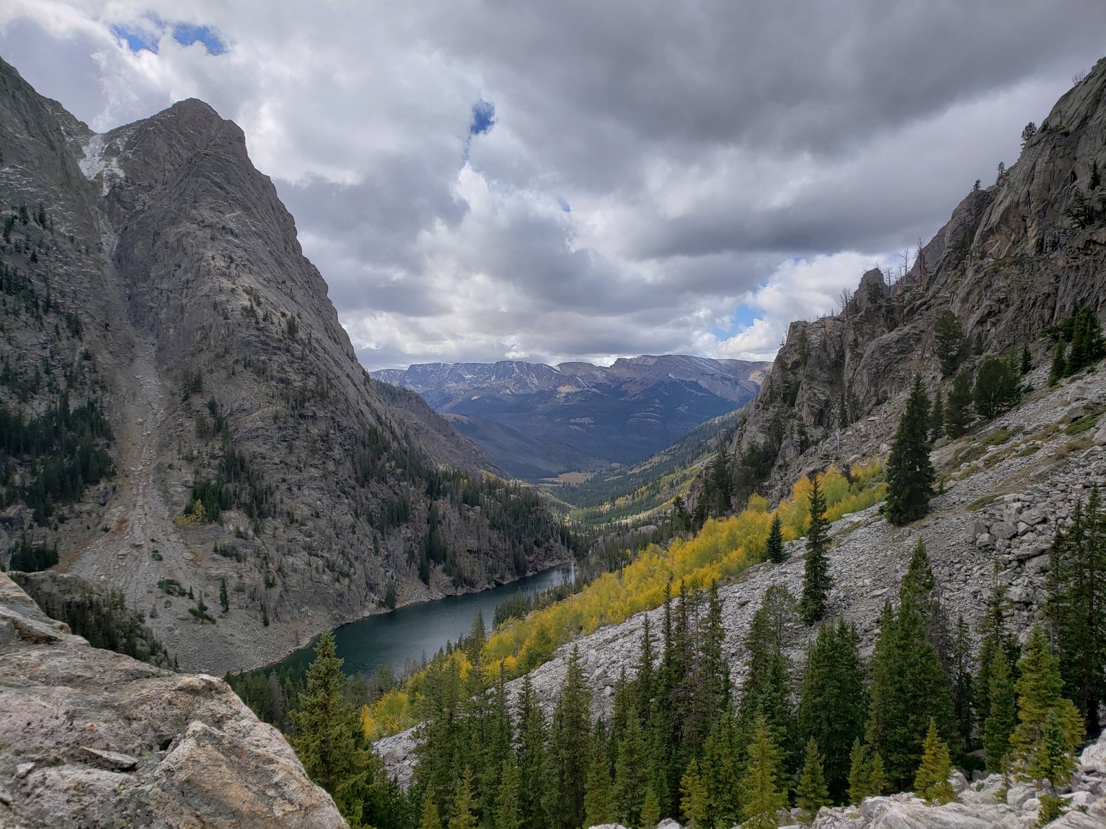 Looking down on Clear Lake on the way up to Faler Lake.