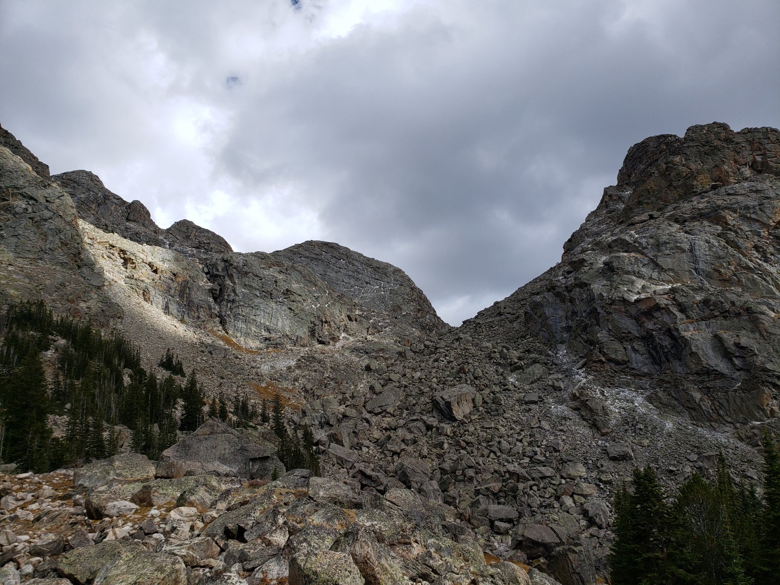 Looking up the approach to Bear Basin from Faler Lake.