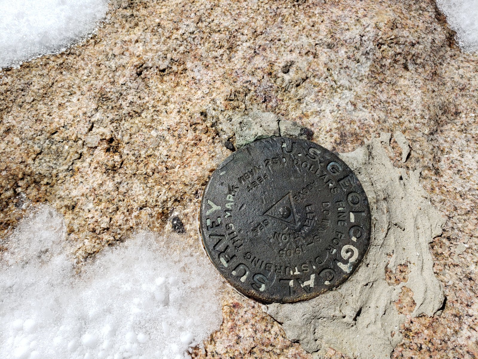 Downs Mountain USGS marker.