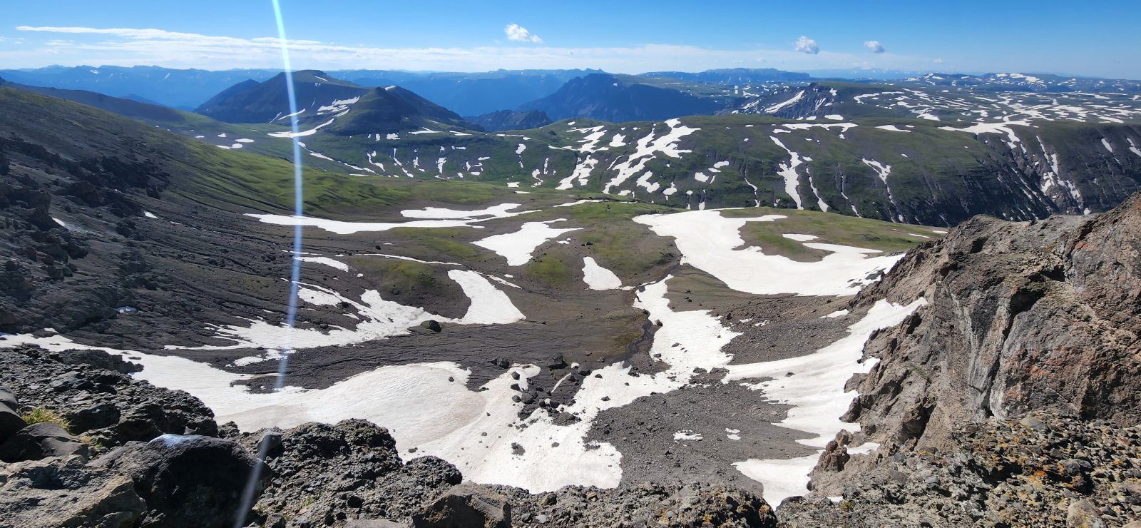 Looking down into the bowl from above.