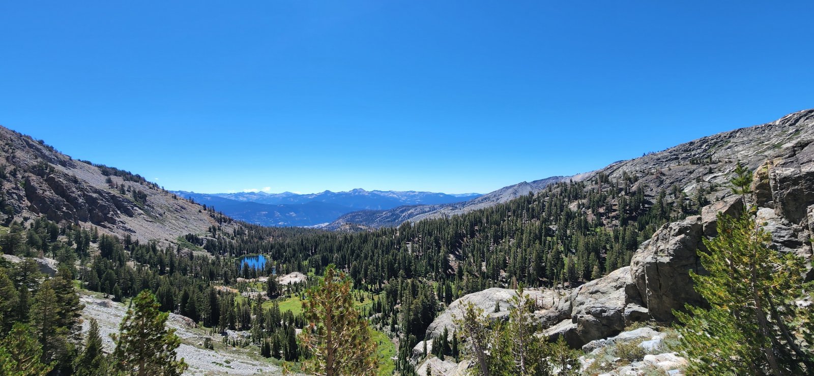 Looking down on Superior Lake on the way up to Nancy Pass.