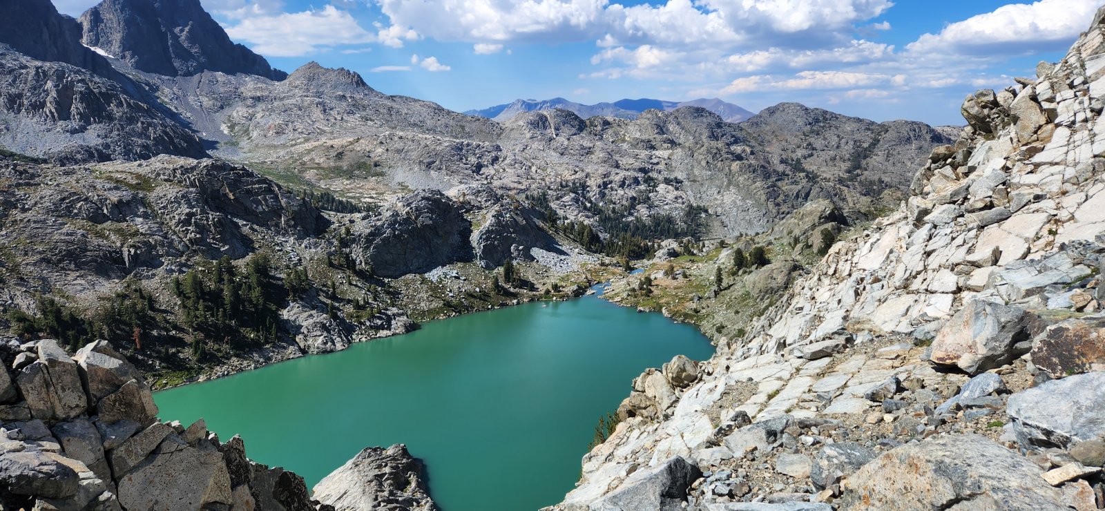 Looking down on Iceberg Lake where we would camp for the night.