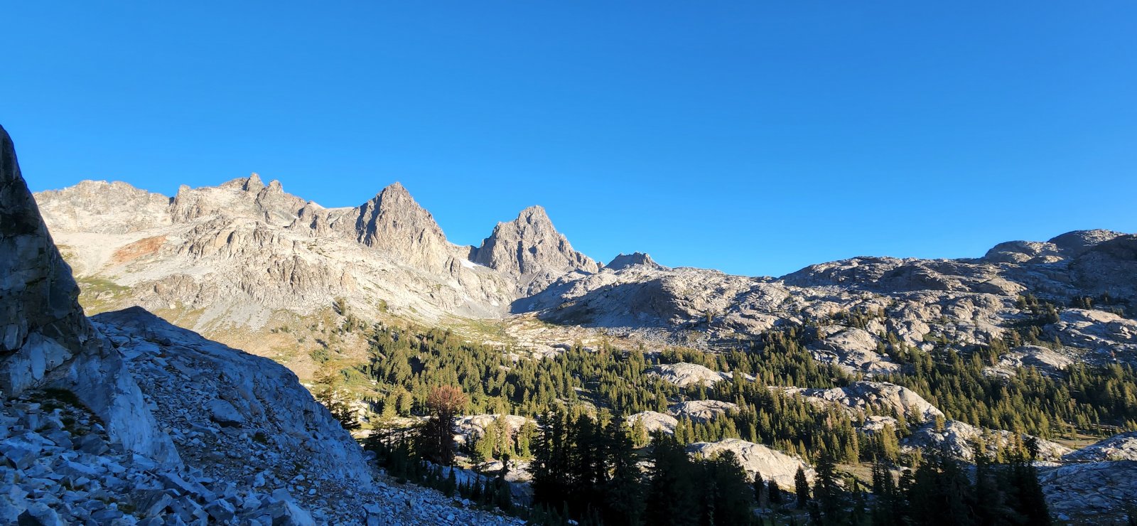 Another look at Ritter/Banner from above Ediza Lake.
