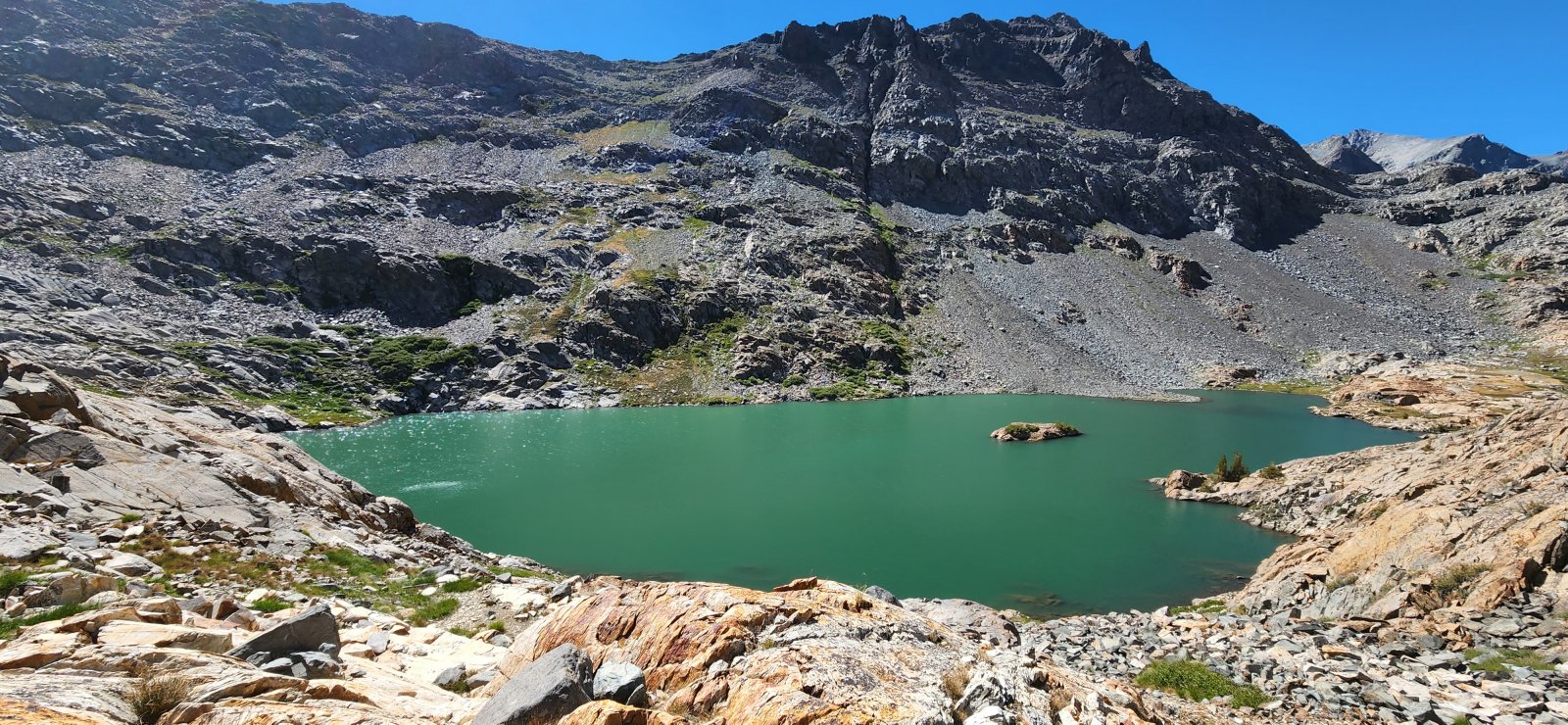 The lower of Twin Island Lakes.