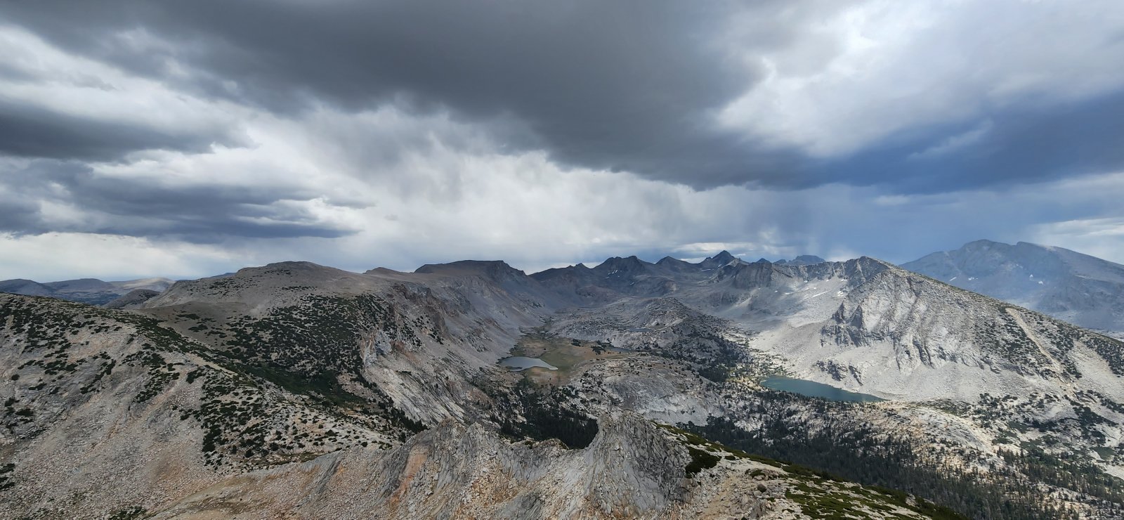 Vogelsang Lake down below - a beautiful spot for our final camp of the trip.
