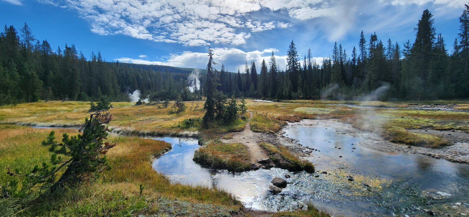 Thermal features along the Ferris Fork.