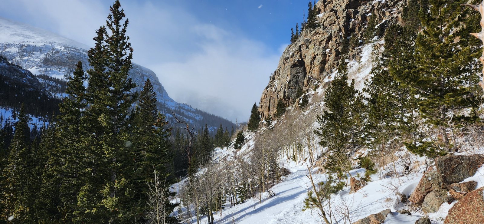 The sections below the Glacier Knobs were pretty windblown and dry - compared to the rest of the route.