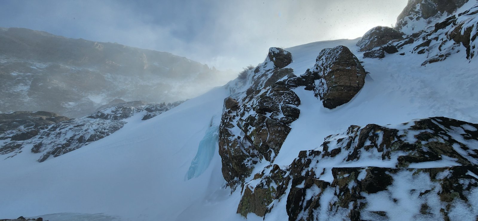 Frozen main body of the falls. A couple guys were ice climbing this on my way down. Looked like fun, but so much gear...