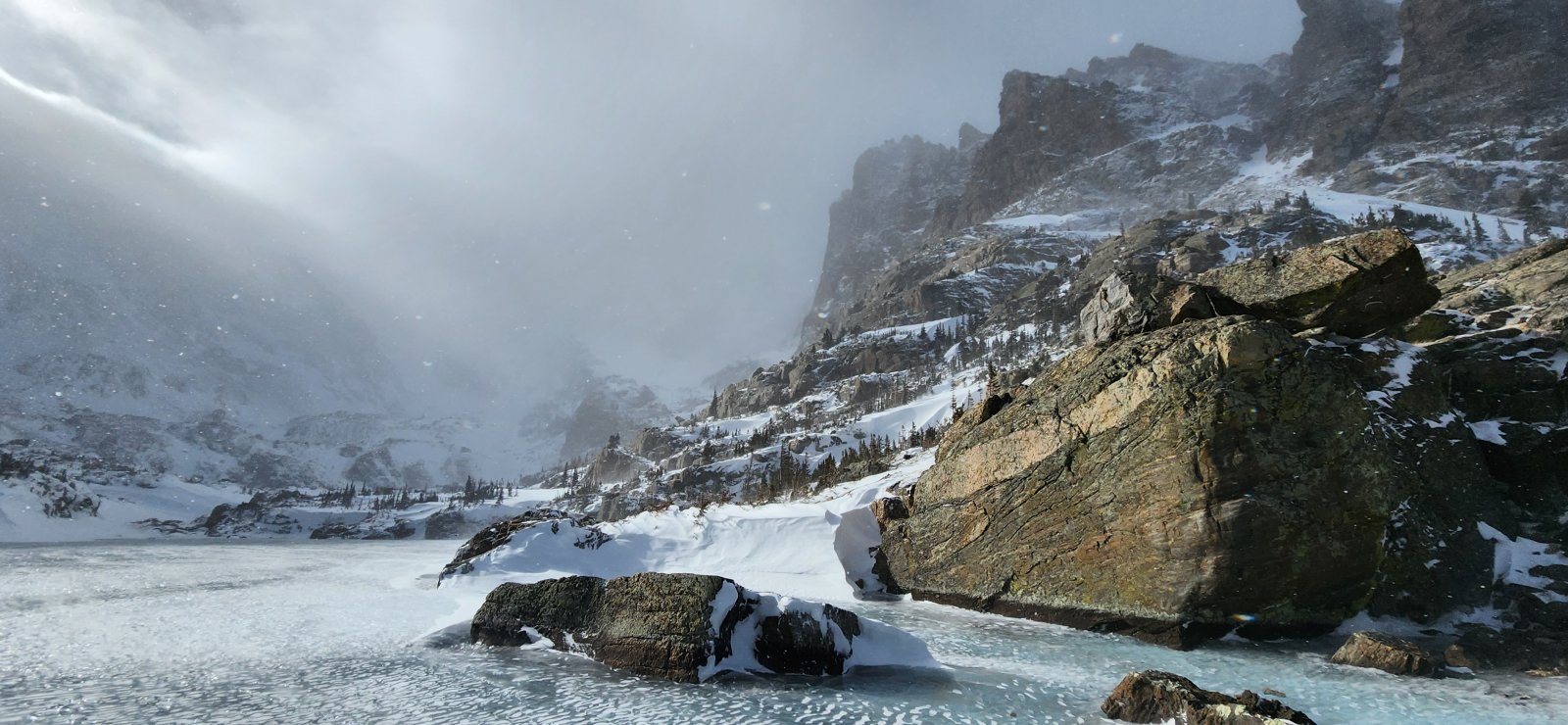 At Lake of Glass - hard to get a good picture w/ the sun reflecting off of everything.