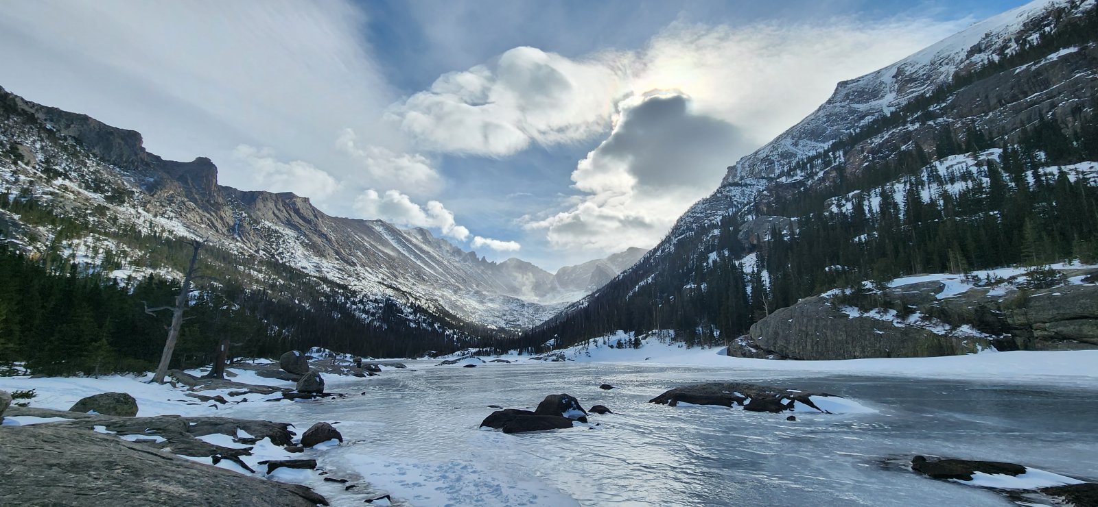 Looking across Mills Lake.
