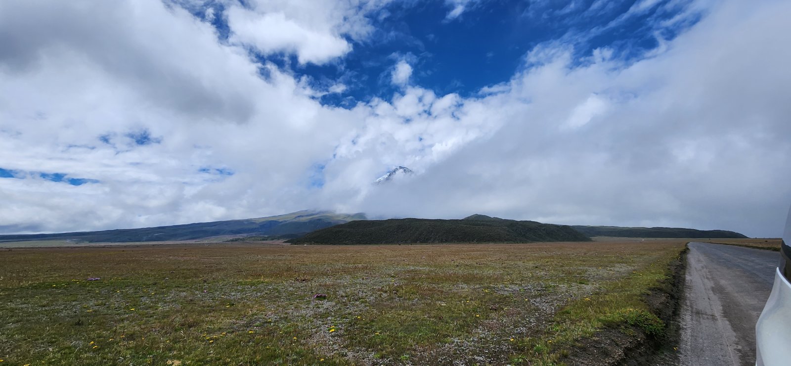 Our first look at Cotopaxi - we would thankfully only get better views from here.
