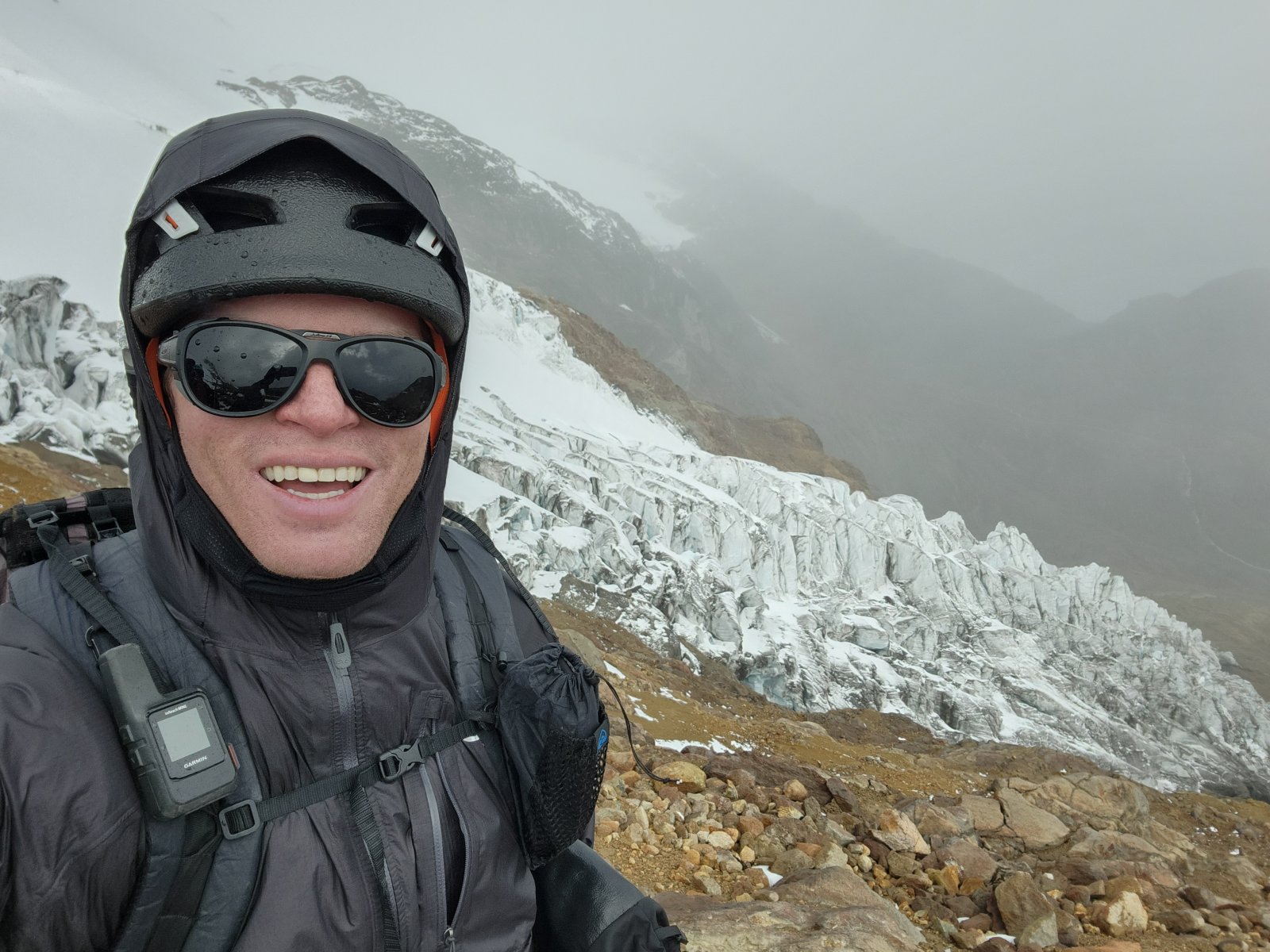 Test run up to the lower glacier the day before summit day.