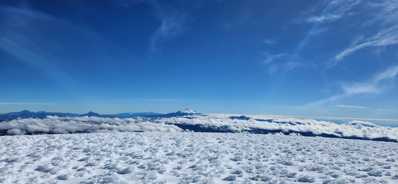 And from the summit we could see Cayambe to the north. (Arguably better than we could see it when we were standing on top.)