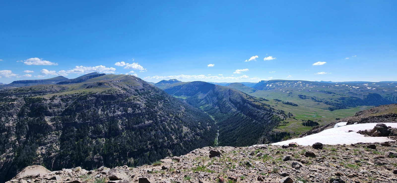 First good look at the South Fork of the Yellowstone - much of our route for the day followed the edge of this canyon.