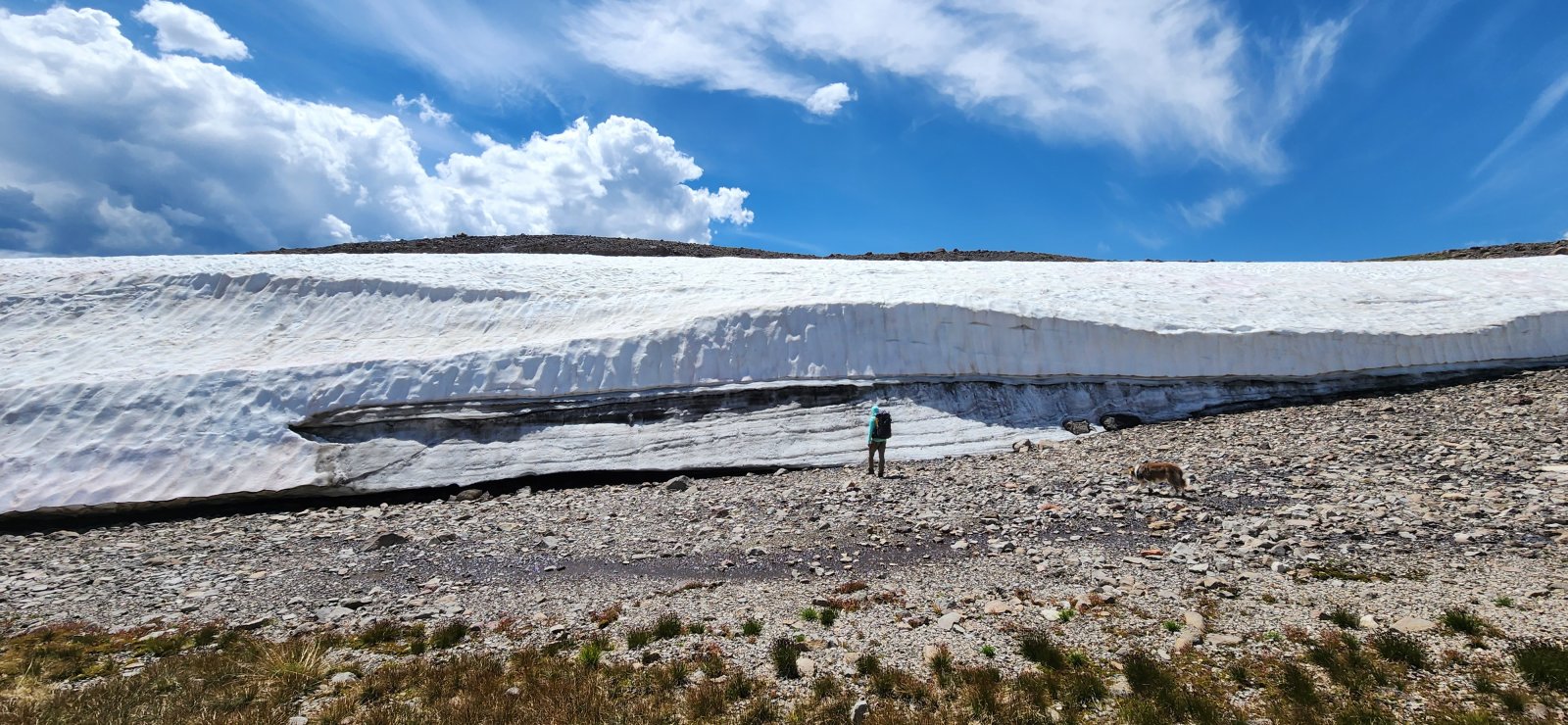 The plateaus were significantly drier/melted than last year's July trip, but this section is always reliable.
