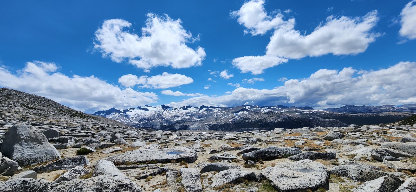Looking out at Mount Lyell and Mount Maclure from the top of the pass.