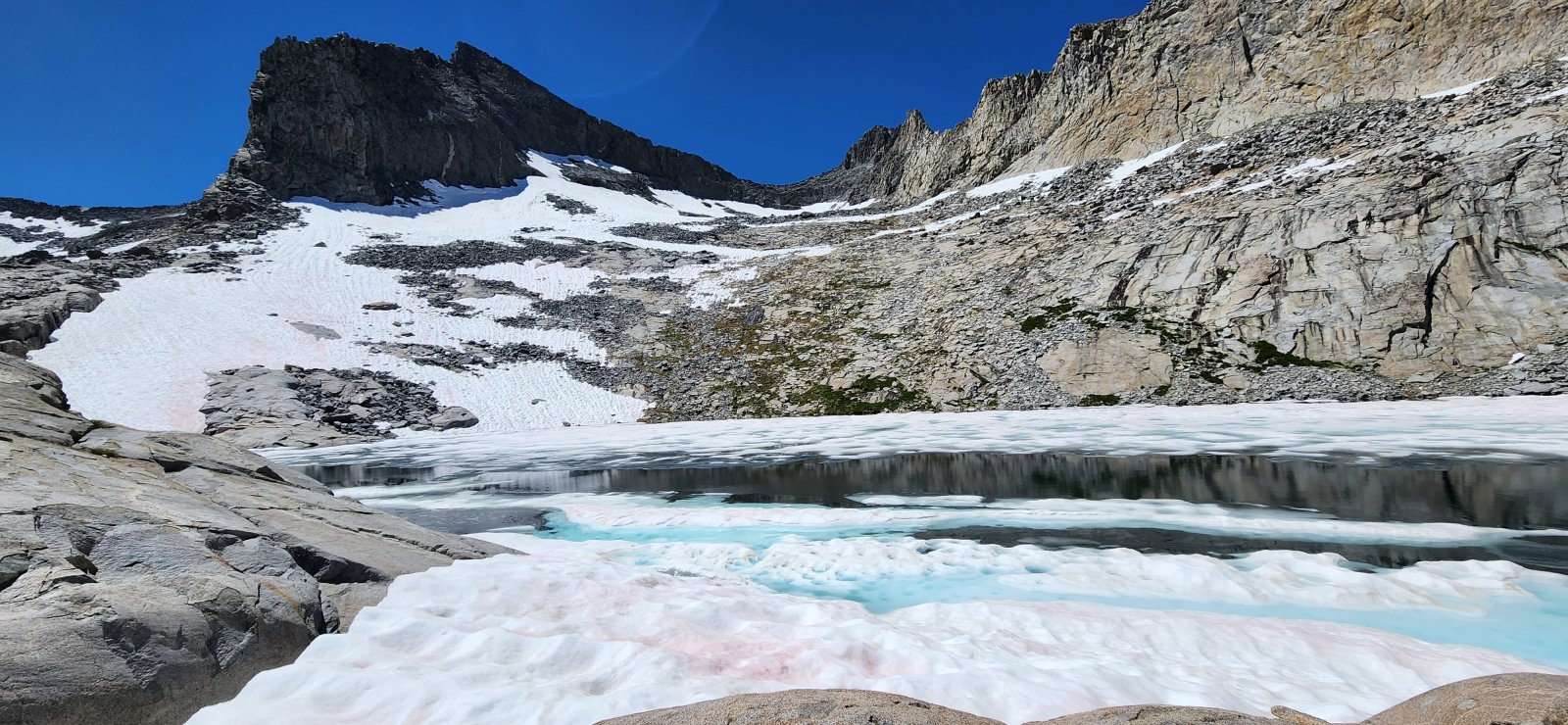 Pretty cool unnamed lake below Simmons Peak. It seems like most years this is melted out by early July.