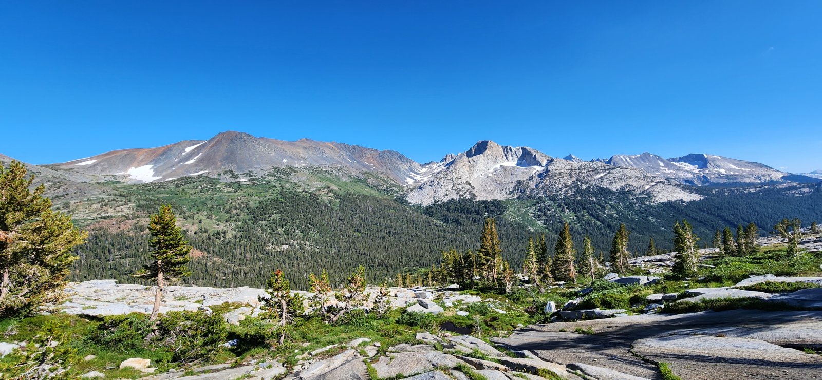 Looking back across Virginia Canyon as I head up towards Soldier Lake. 
This climb was not particularly strenuous, but I was pretty wiped so it 
was slow going. Beautiful views always make it easier though.