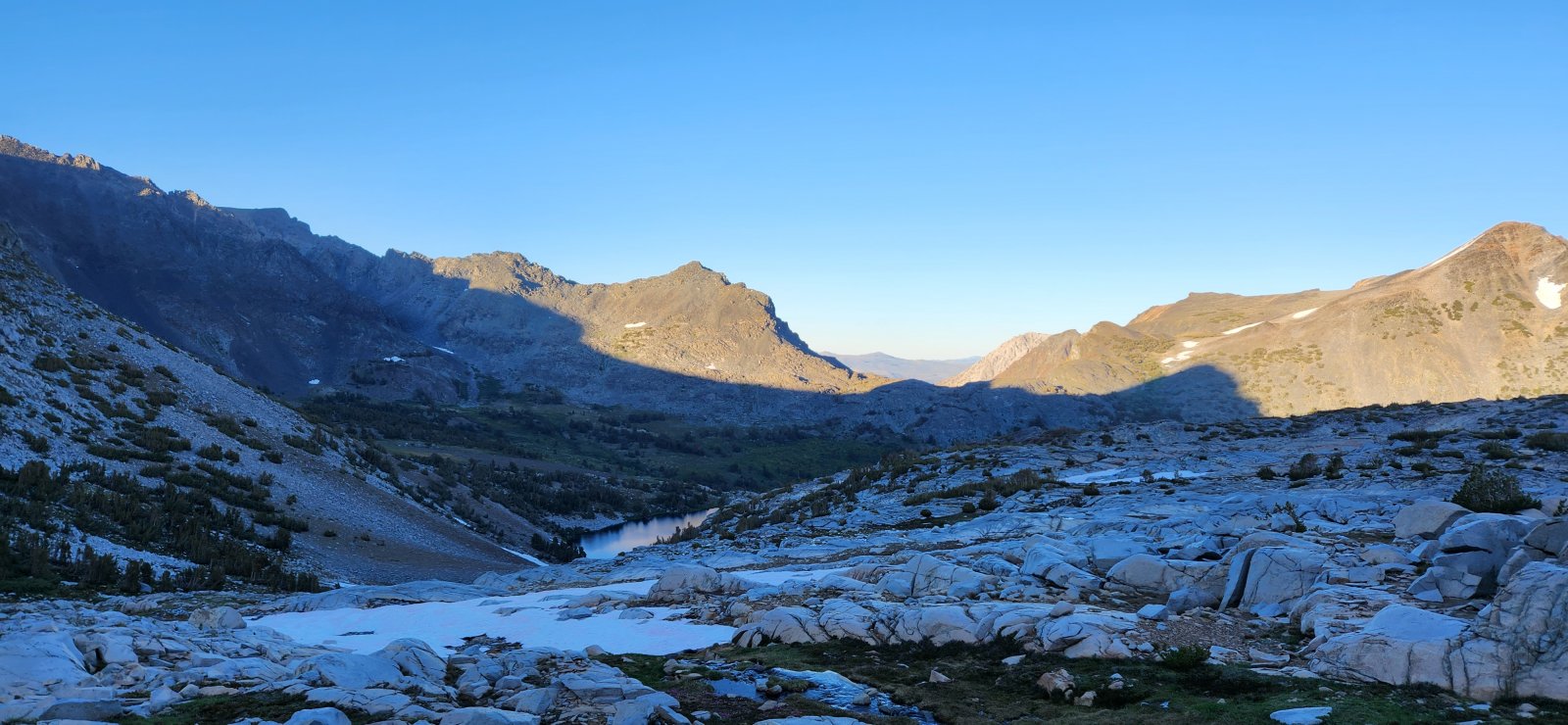 Looking down at Return Lake.