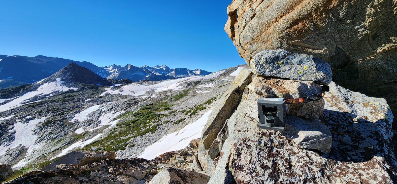 Trail cam at the top of Stanton Pass.