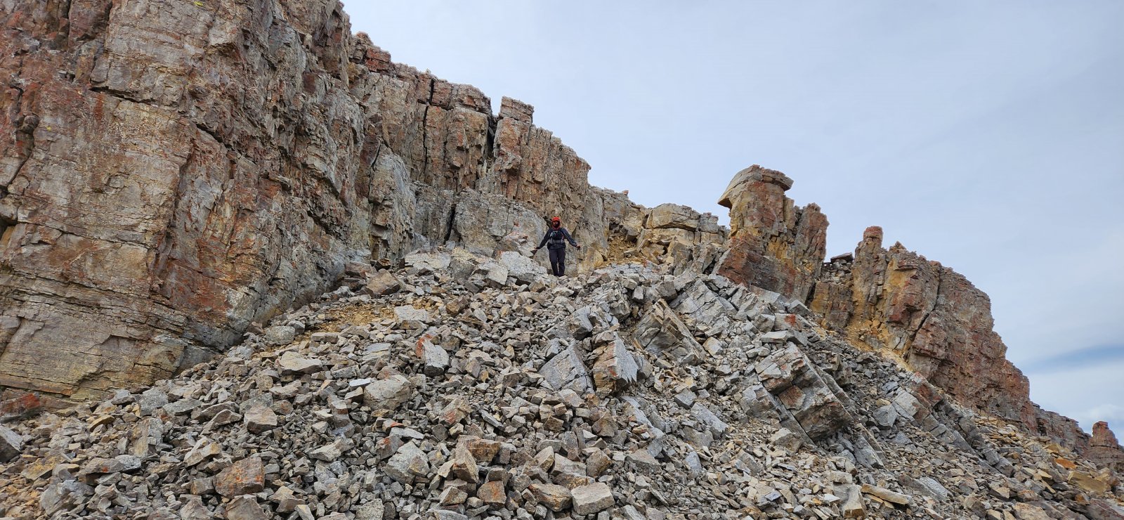 Mostly pretty good walking, but a few talus fields here and there. This is also where we started to hear howling...