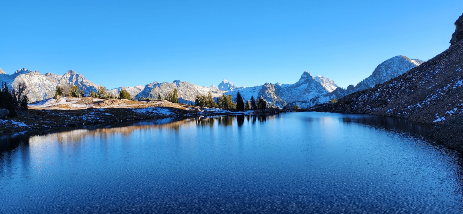 Looking across Ortenburger from the night's camp.