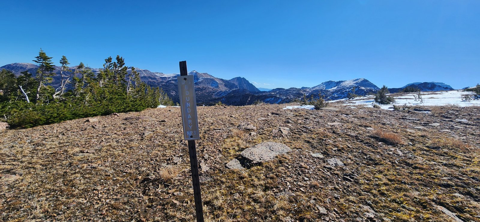 National Park boundary. We dropped our packs here for the ascent of Glacier Peak.
