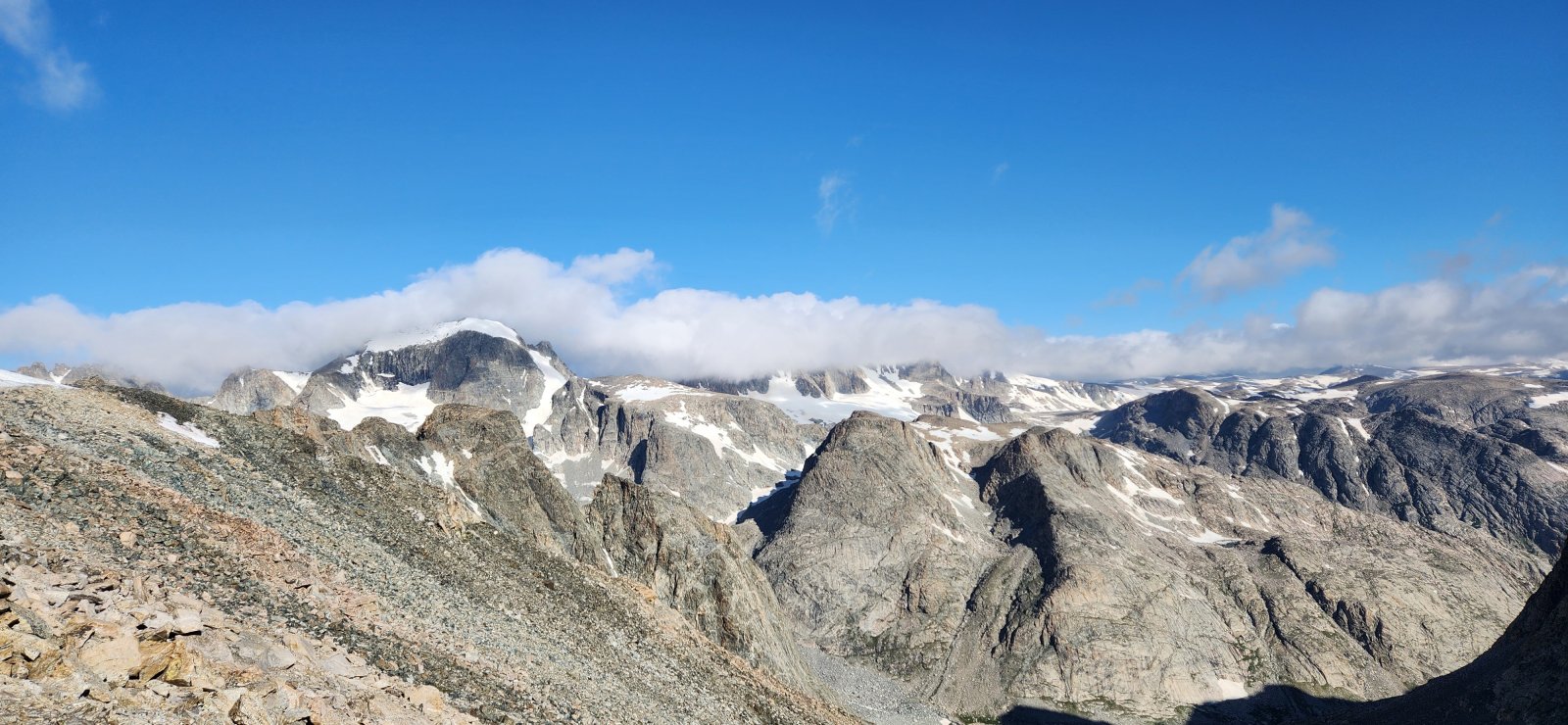 Gannett Peak and West Sentinel Pass from Blaurock Pass.
