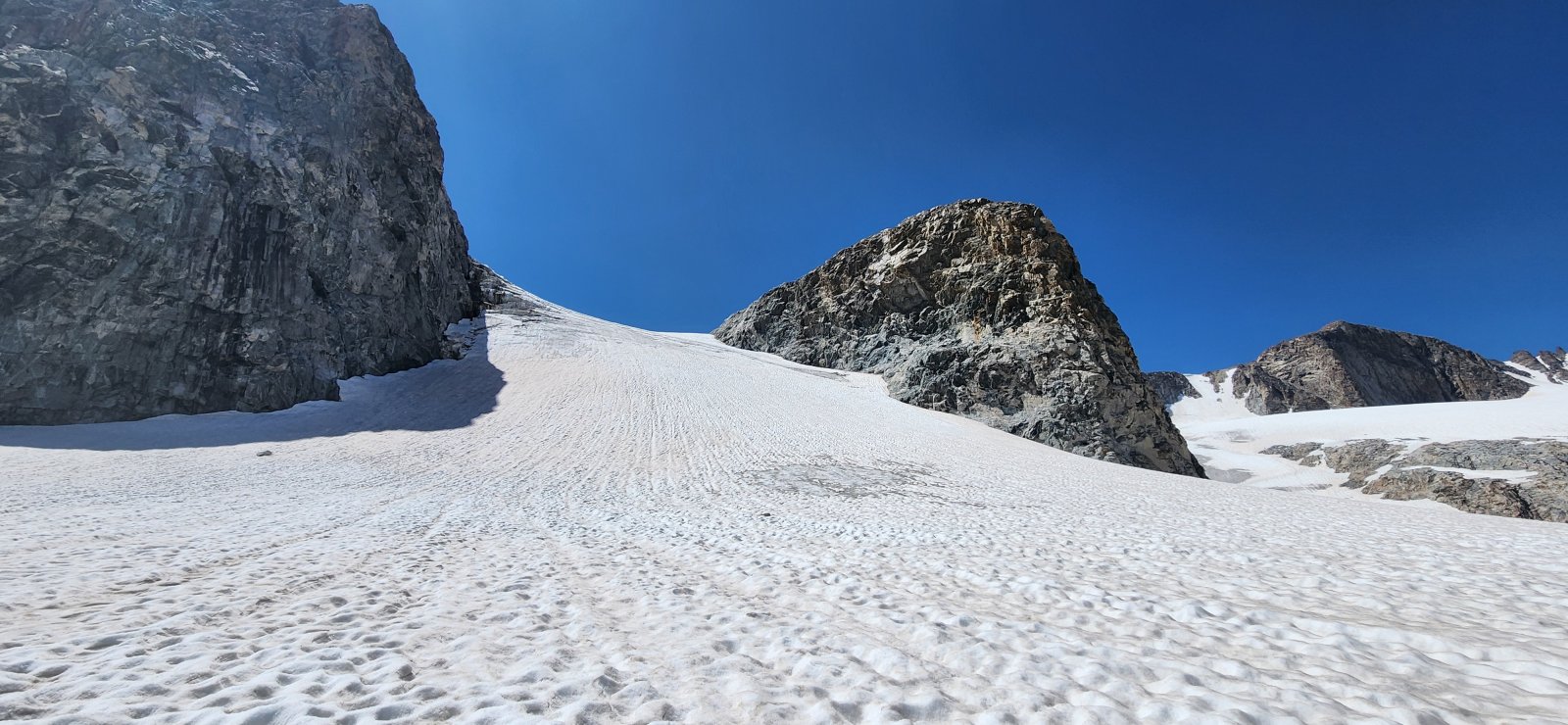 Looking up the glacier.