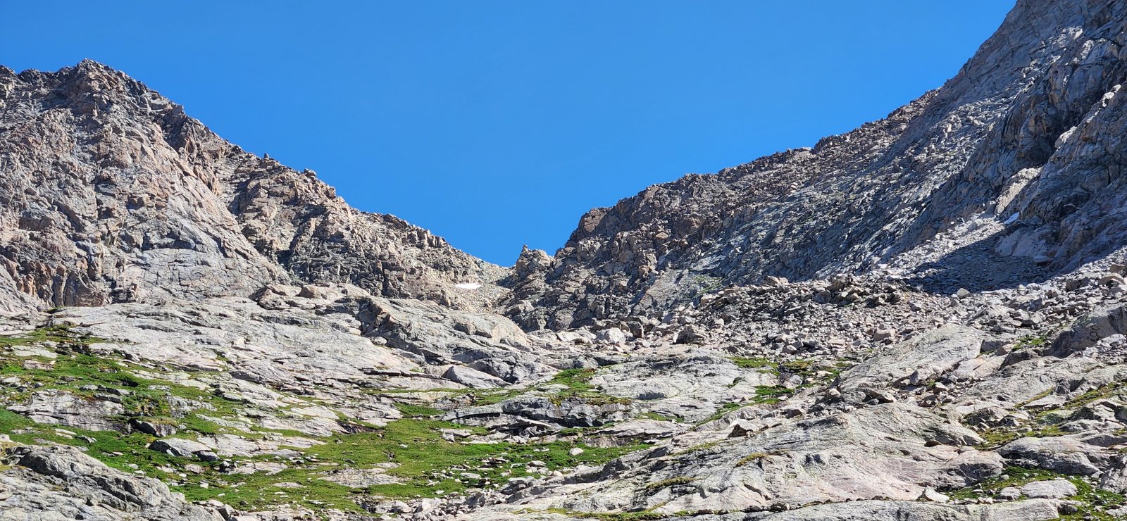 Looking back up Stone Pillar Pass. Fitting enough name.