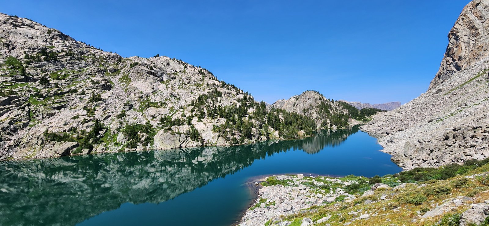 Finally down to Stonehammer Lake - but lots of boulder hopping to get around the lake.