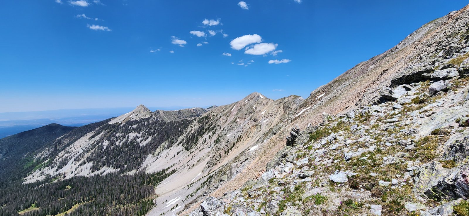 West towards the Trampas Lakes Basin (just over the ridge). Another area ripe for future exploration.