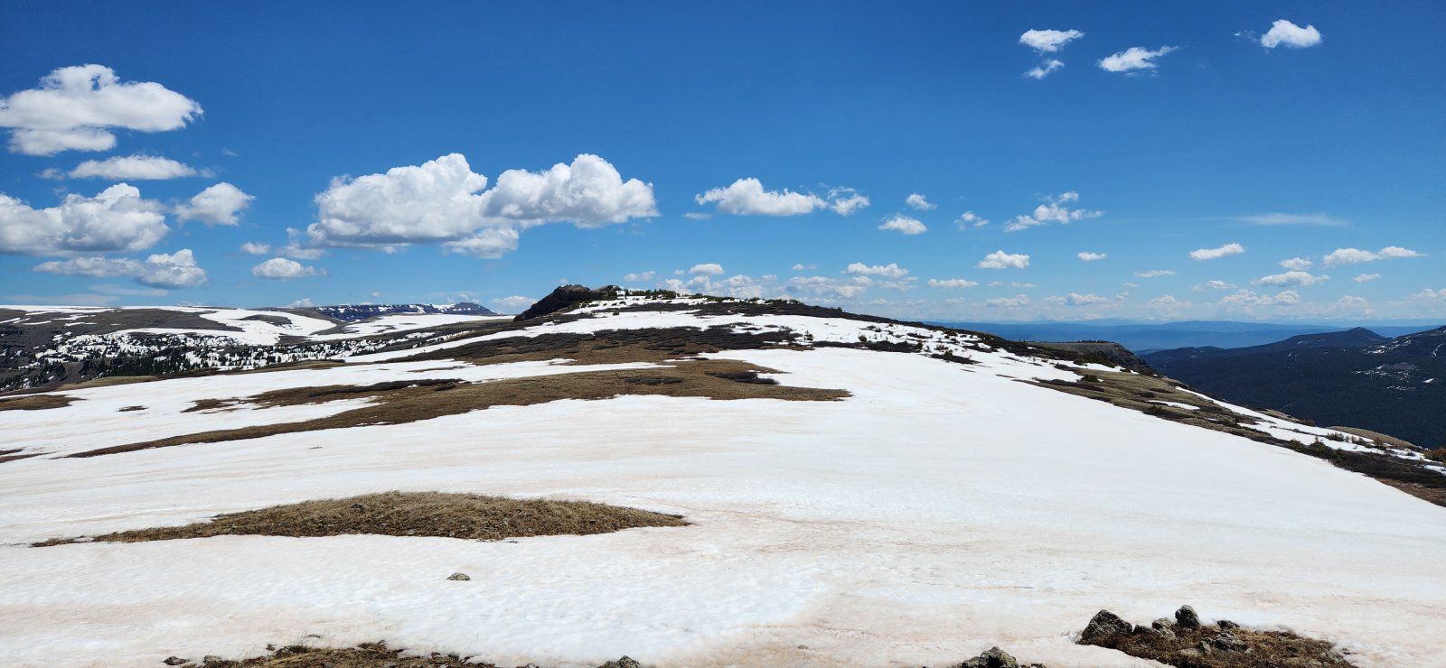 The dry islands seemed to get further and further apart. And the snow 
certainly wasn't getting firmer under the midday sun. But I was 