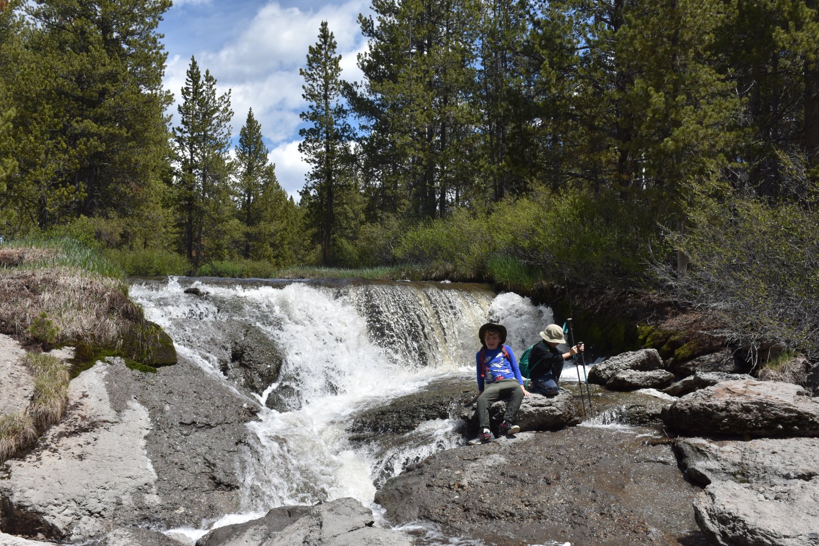 Restful spot at this small waterfall along Sour Creek. Just a bit off the trail.