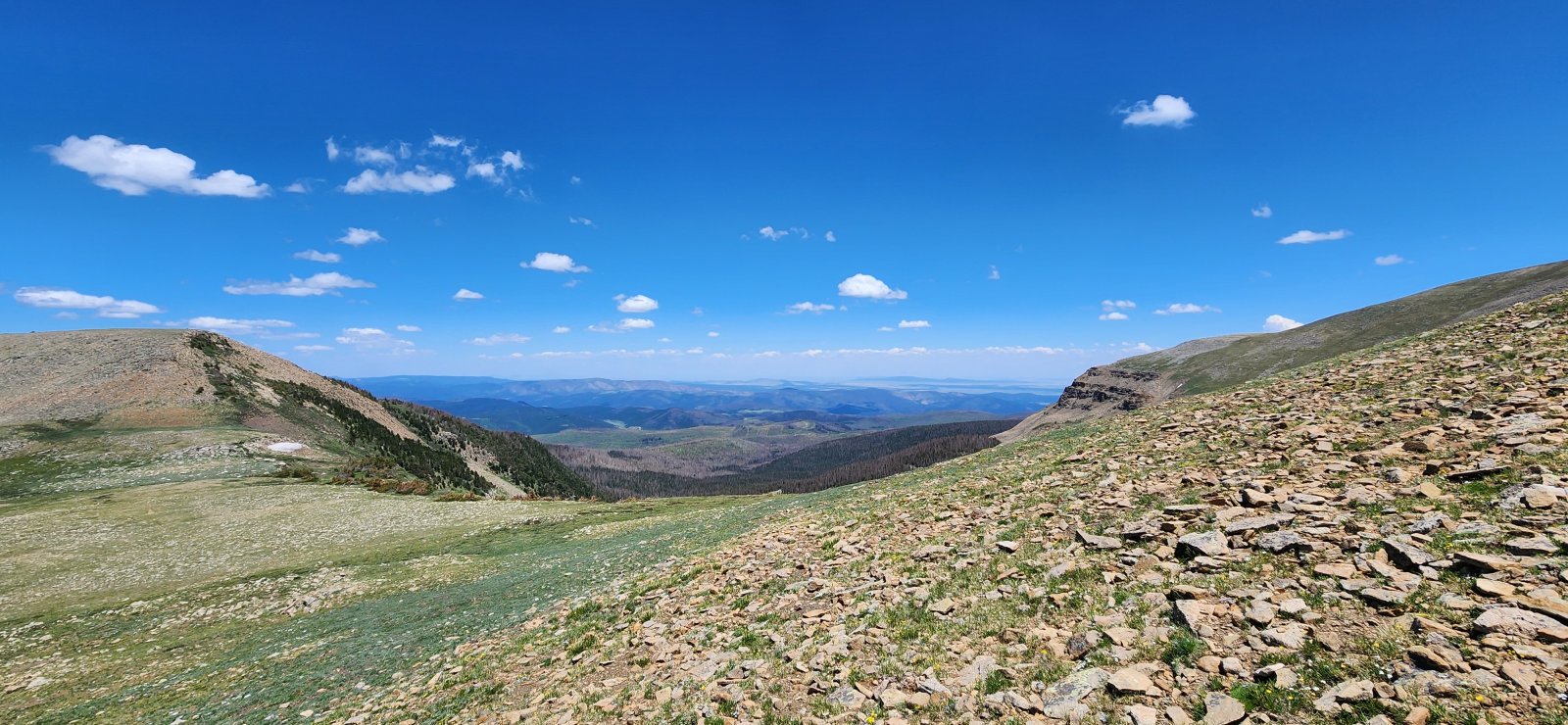 First look into the opposite drainage. We spotted a pretty good size 
bighorn nursery, but I guess I never managed to get any pictures.