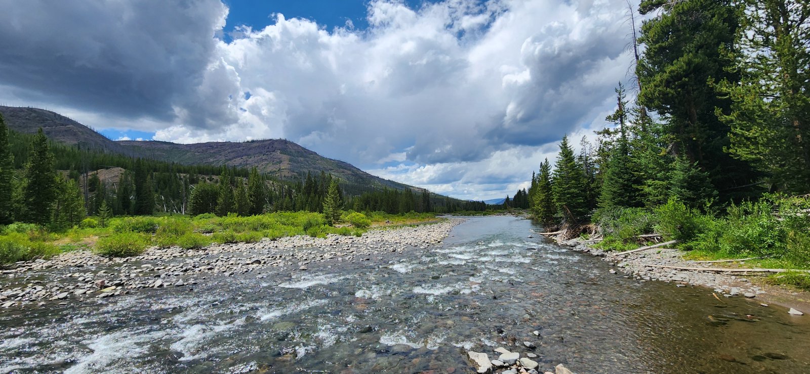 Down to Thorofare Creek and ready to head up towards Hidden Creek.
