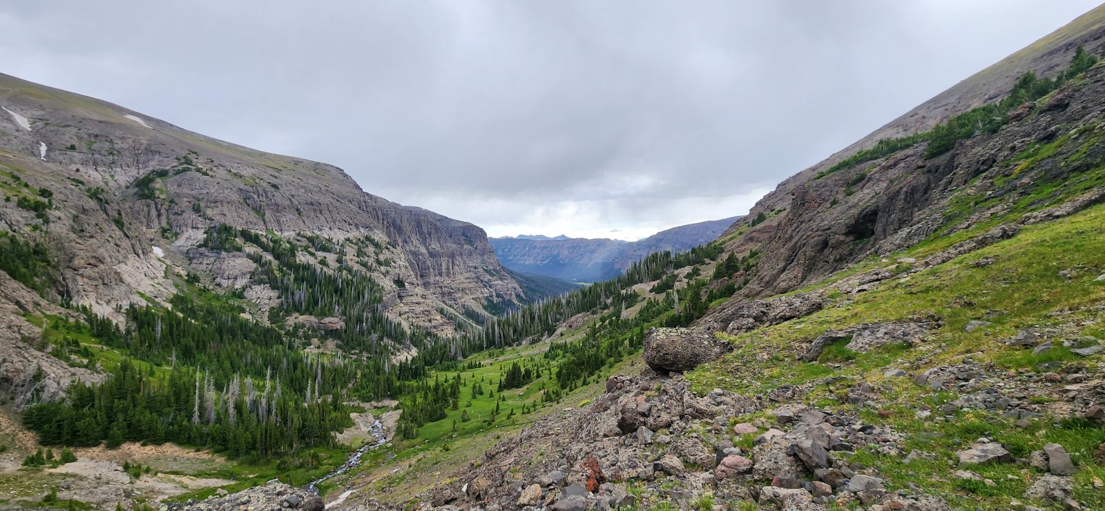Looking down at the middle basin.