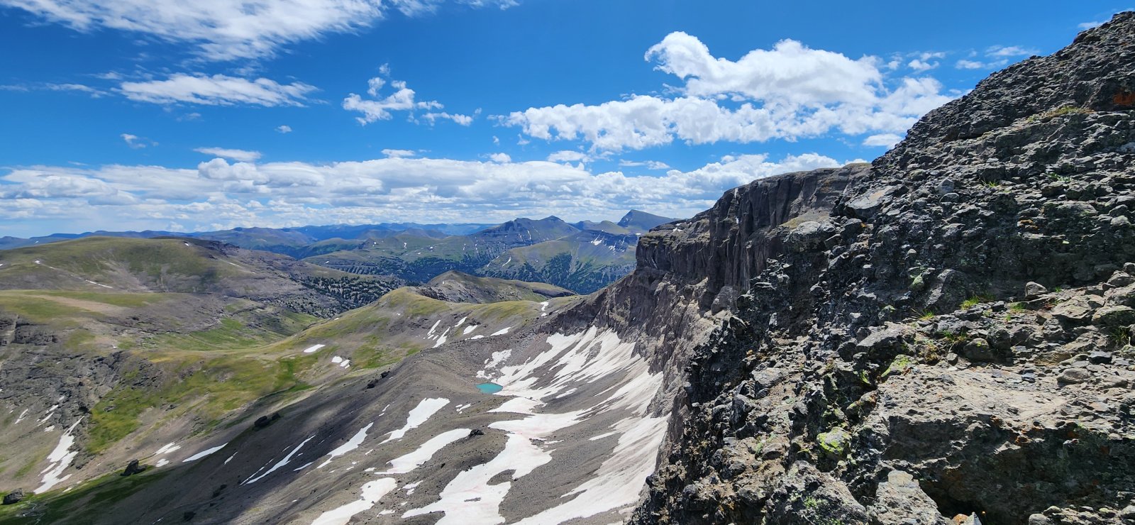 One last look SE along the unnamed peak's northern face.