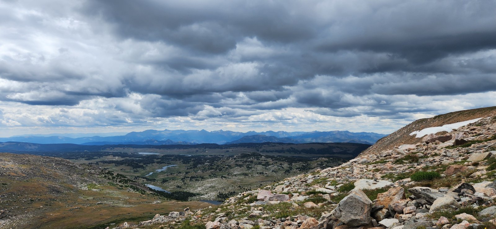 The sky was a little moody, but kind enough to allow our fairly exposed ridgewalk.