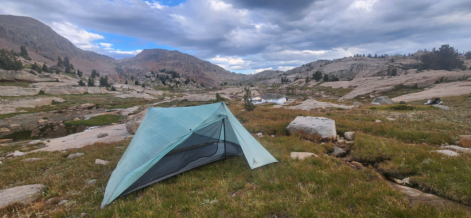 Home for the night! Beautiful spot - probably pretty buggy a week ago, but not bad at all for our visit.