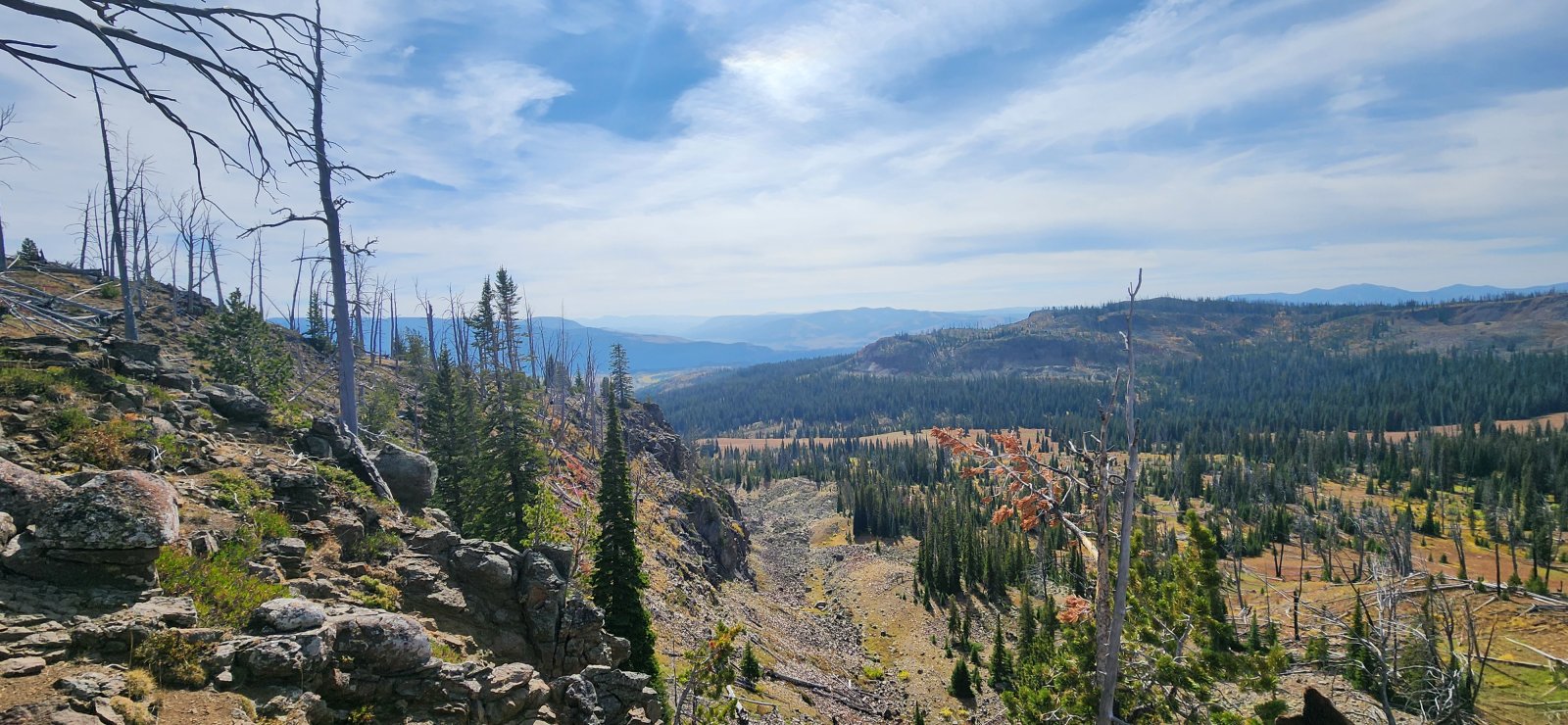 I really enjoyed this section on the edge of Buffalo Plateau. We found 
an old trail intermittently through here, but I know nothing of its 
history and it is not on any map I've seen.