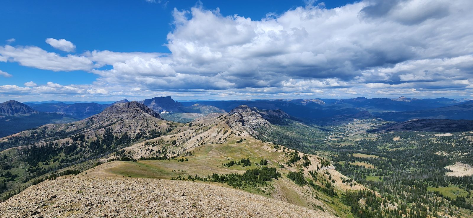 Looking west from the ridgeline approaching the summit.