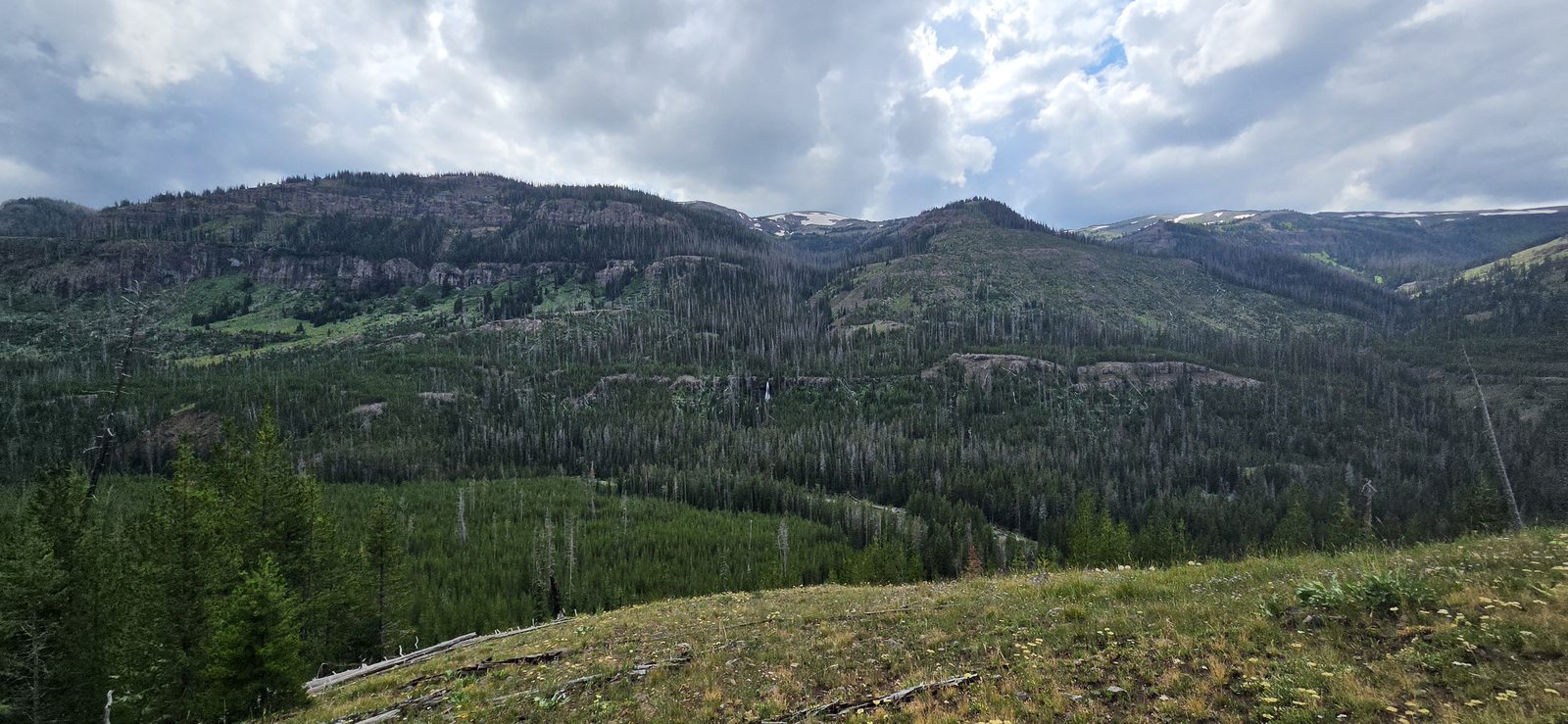 Stopped taking pictures for a bit and said goodbye to my last two hiking partners to head up Thunder. A look back at our route down.