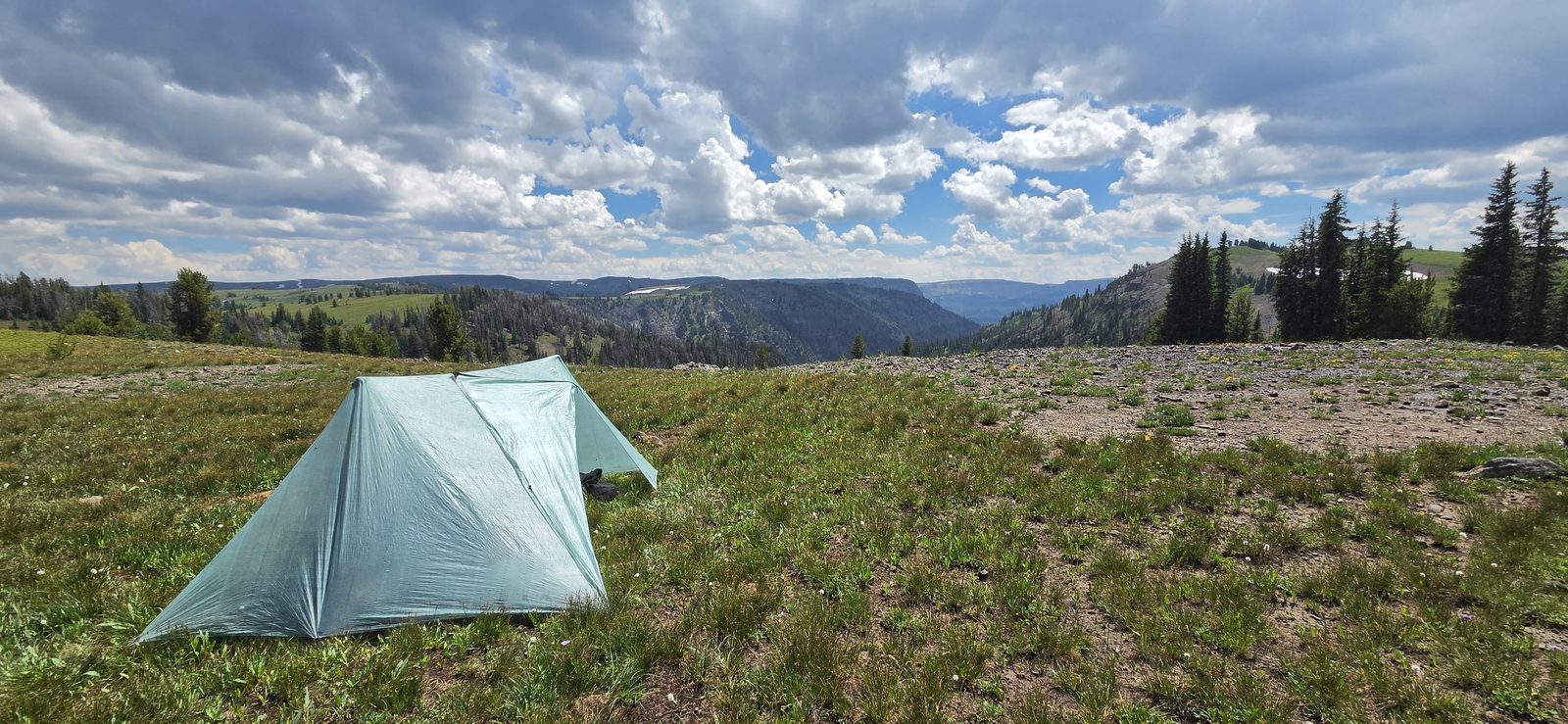 At Ferry Lake, our group of three once again became a group of four as we met back up with @wsp_scott. We did get one last rain shower as we were setting up, but it didn't last long.